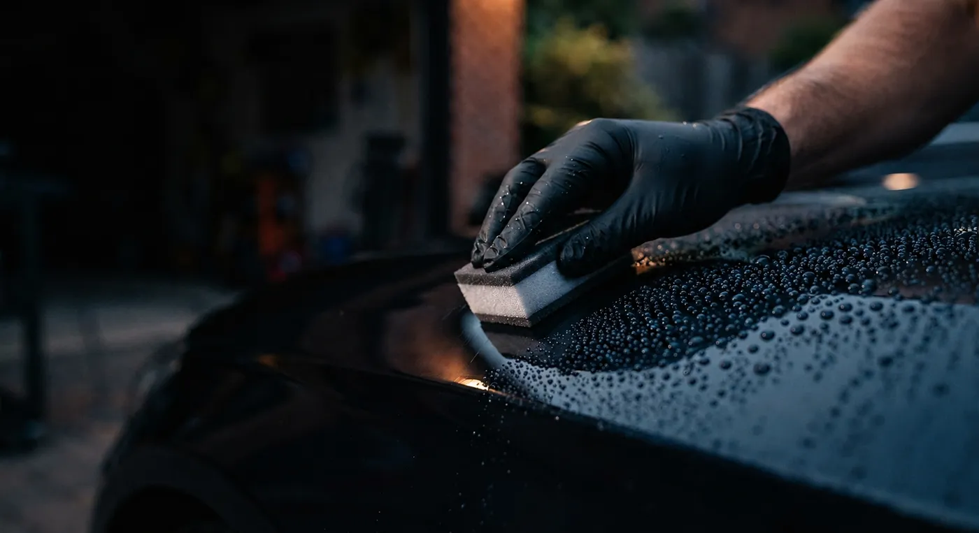 Aplicación de sellado cerámico SONAX en pintura de auto
